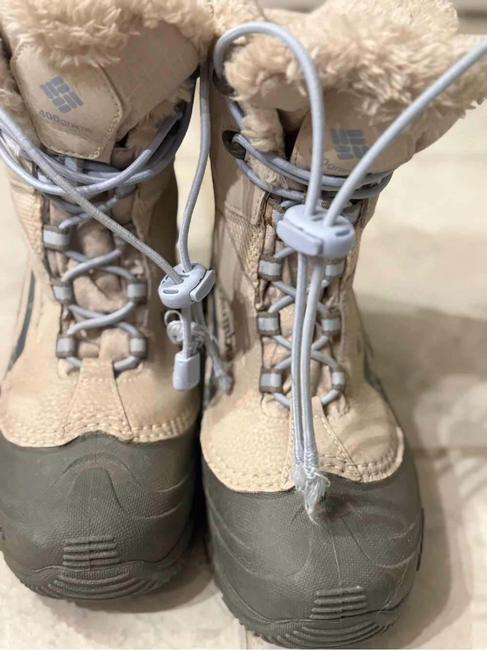 Columbia Kids Beige and Gray Insulated Snow Boots